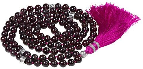 Generic 108 Mala Tibetano Collana per Donne Uomo, Mala Bracciale Buddista, Meditazione Mala, Garnet Yoga Mala