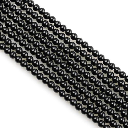 MJDCB 320 pezzi Perle di Pietra Naturale Piccola 2 mm Onice Nero Rotonda Sciolto Gemma Perline Distanziatore per Creazioni di Gioielli Braccialetti Collana Orecchini Accessori