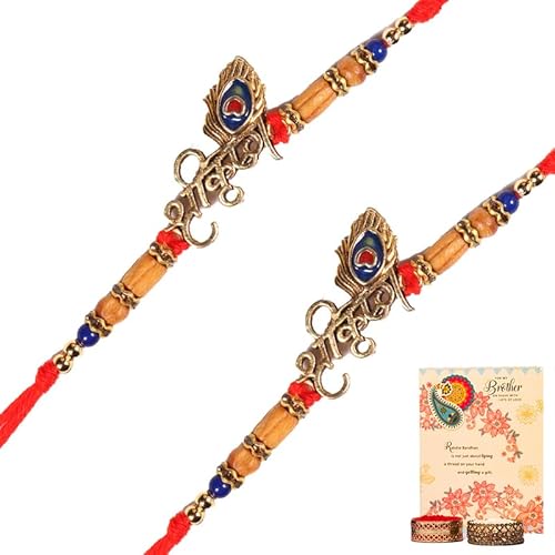 archies La più grande collezione Rakhi per Rakshabandhan   Rakhi per fratello   Rakhi per Bhaiya e Bhabhi   Cesto regalo combinato Rakhi per Bhai (B), L, Rudraksha, Lapislazzuli