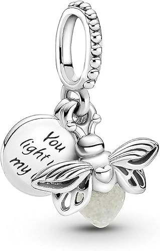 PHCLASY Glowing Bee Charm in Argento Sterling con Cubic Zirconia, Compatibile con bracciali e collane europei, Bead Charm da donna regalo