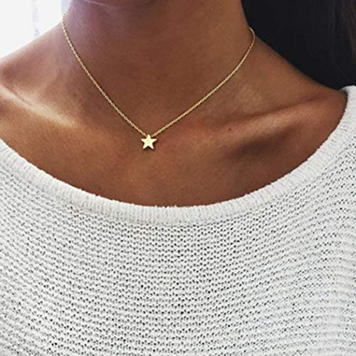 Yienate Collana in stile bohémien, semplice e alla moda, con ciondolo a forma di stella, per donna e ragazza, colore: Oro