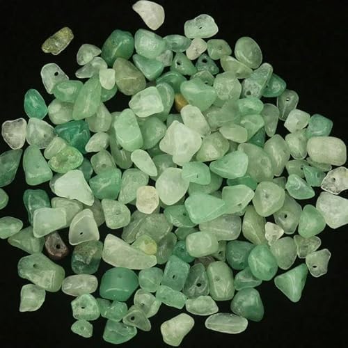 VIOLK Perline di pietra naturale Ametista irregolare Apatite Gemme sciolte Chips Perline di ghiaia per la creazione di gioielli Bracciale fai da te sfuso 16''-Avventurina verde-3-5mm