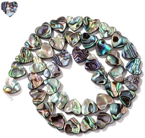 ENEMO Perline di conchiglia di abalone naturale Perline di cuore colorate a forma di stella rotonda di qualità Ciondolo con ciondolo per creazione di gioielli Bracciale con collana fai da te-NO.8-3PCS