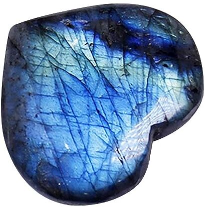 PHASZ Pietra tascabile labradorite   Pietra minerale naturale a forma di cuore in Reiki lucido tascabile,Pocket Crystal Tumble Collection Labradorite Crystal Heart Stone per il bilanciamento