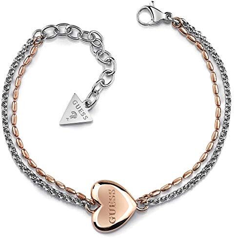 Guess Unchain My Bracciale Cuore Indovina acciaio chirurgico rosa placcato in oro logo  [AC1125]