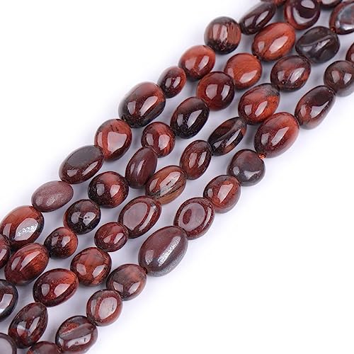 HAAMIIQII 45pcs 5-8mm Naturale Red Tiger Eye Stone Beads Irregolare Freeform Tumbled Loose Gemstone Beads per Gioielli che fanno DIY Bracciali Collane Orecchini