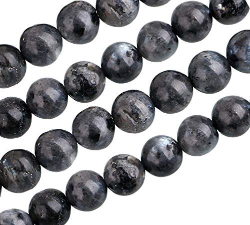 Perlin Perle di agata e labradorite di colore nero e bianco, rotonde, 4 mm, 6 mm, 8 mm, pietre naturali per gioielli e collane (6mm, 18 pezzi)