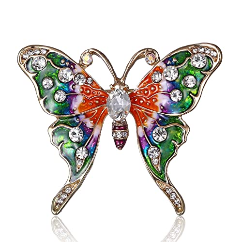 Inateannal Farfalla Spilla Strass Farfalla Smalto Spille Insetto Cristallo Lapel Pin Classico Matrimonio Bouquet Nuziale Spilla Gioielli Per Le Donne Ragazze