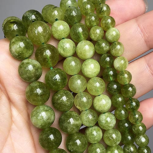 UNDERZY 4 6 8 10 12 mm Perles De Pierre Naturelle Amazonite Apatite Péridot Giada Perles Versare Bricolage Fabbricazione Braccialetto Braccialetto Bijoux-Peridot verde_8mm (circa 46 pz)