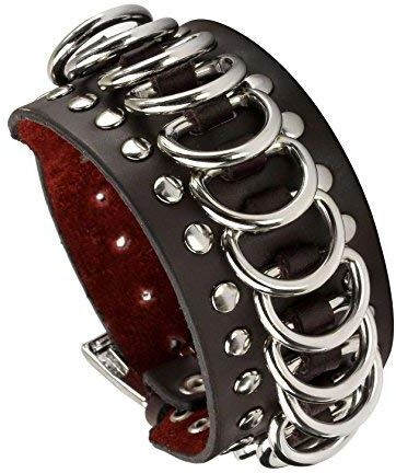 MILAKOO Gioielli Cool Wide Punk Rock PU Pelle tribù Braccialetto Bracciale Bangle Corda Marrone