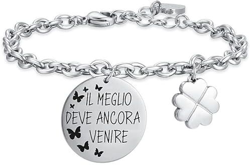 Luca Barra Bracciale da Donna Acciaio Il Meglio Deve Ancora Venire con Smalto Nero. La referenza è .