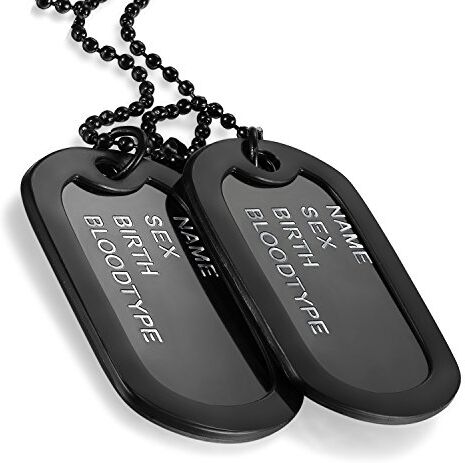 Flongo Collana Piastrine Militari Personalizzate,Collana Nome Esercito Double Dog Tag Targhetta,Incisione Testo Foto,Catena Regolabile,Regalo Unisex Donna Uomo