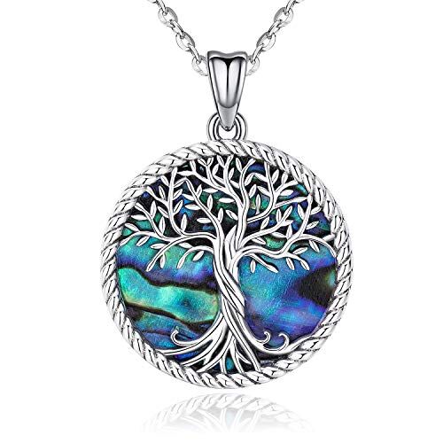 Odinstone Collana con ciondolo a forma di albero della vita in argento Sterling 925, gioiello personalizzato in argento per donne, regalo speciale per mamma/fidanzata/moglie