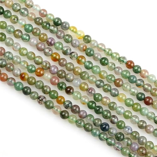 MJDCB 225 pezzi Perle di Pietra Naturale Piccola 3 mm Agata Indiana Rotonda Sciolto Gemma Perline Distanziatore per Creazioni di Gioielli Braccialetti Collana Orecchini Accessori