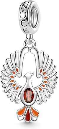 GNOCE Lupo Acchiappasogni Ciondolo Charm 925 Sterling Silver Phoenix Charms per Charms Bracciale Regalo per Donna Fit Collana/Braccialetto (Phoenix)