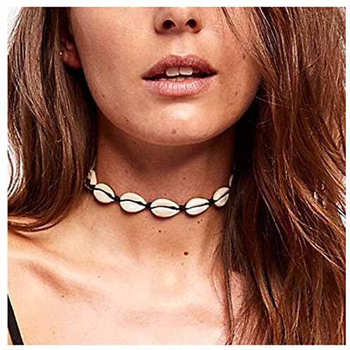 Dervivea Boho Naturale Mare Conchiglia Collana Clavicola Nero Intrecciato Conchiglia Collana Girocollo Estate Cowrie Shell Collana Hawaii Spiaggia Breve Collana Gioielli Per Le Donne E Le Ragazze