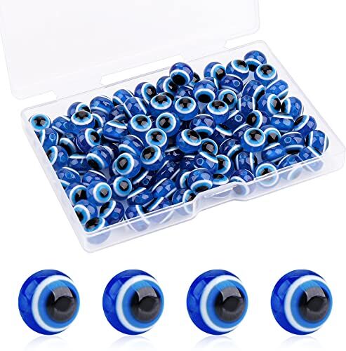 Abeillo 100pz. 10mm Perline Blu Accessori per Creazione di braccialetti e collane resina