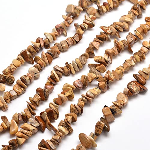 KitBeads 200-230 perline naturali di diaspro con chip di perline irregolari di pietra preziosa marrone diaspro chip perline per la creazione di gioielli
