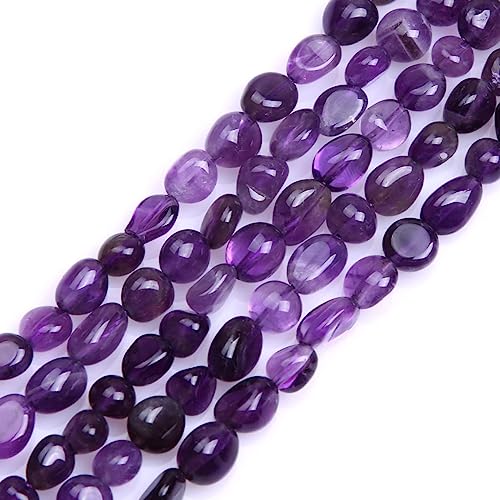 HAAMIIQII 45pcs 5-8mm Perline di Ametista Naturale Irregolare Freeform Tumbled Crystal Quartz Perline di Pietra Preziosa sciolta per Gioielli che fanno DIY Bracciali Collane Orecchini