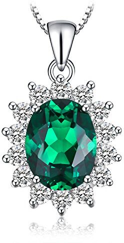 JewelryPalace Principessa Diana William Kate Middleton's 2.5ct Simulato Smeraldo Verde 925 Sterling Argento Pendente Collana 45cm