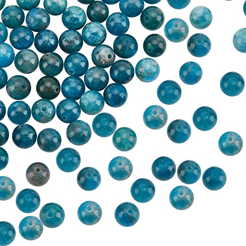 OLYCRAFT 62pcs perline di apatite naturale 6,5 mm blu oceano perline di apatite perline di pietra preziosa pietra di energia perline rotonde sciolte per la creazione di gioielli collana braccialetto