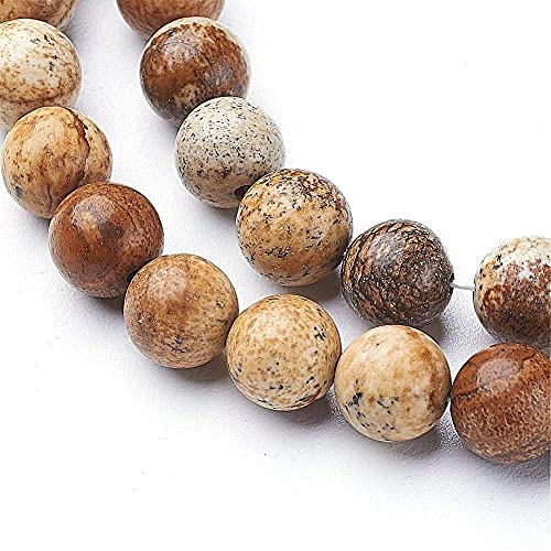 Perlin Perle di pietra preziosa, diaspro naturale, a forma di gelsale, 4/6/8 mm, per gioielli, design gioielli, accessori per bricolage, collana di perle (6 mm, 18 pezzi)