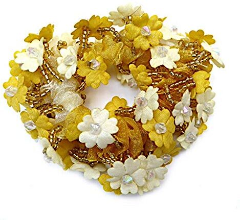 Creative Elastico per capelli o bracciale con perla fiore giallo