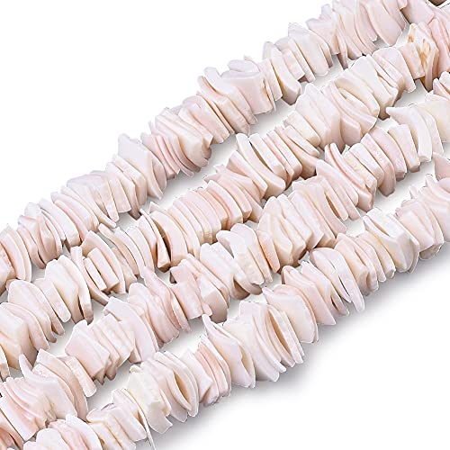 PH PandaHall PandaHall 1 fili di perle quadrate naturali di conchiglia d'acqua dolce rosa distanziatore perline sciolte per Hawaii cavigliere braccialetto collane orecchini creazione, 6~10,5x5~8,5x0,5~4mm