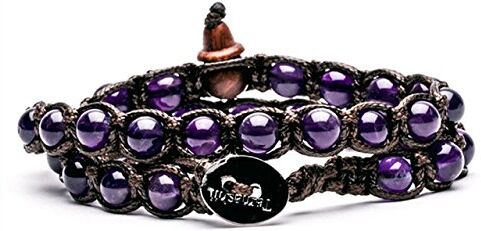 Tamashii Bracciale Tibetano Buddista in Ametista Doppio Giro  Viola MainApps