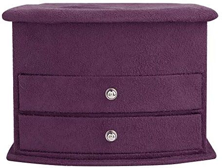 GFRGFH 4 colori 3 strati gioielli portatili orecchini anelli braccialetto collana scatola organizer per collane, bracciali, anelli, orecchini(viola)