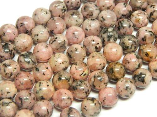 Perlin Diaspro e rotonde, 8 mm, 45 pezzi, pietre semipreziose per gioielli (rosa)