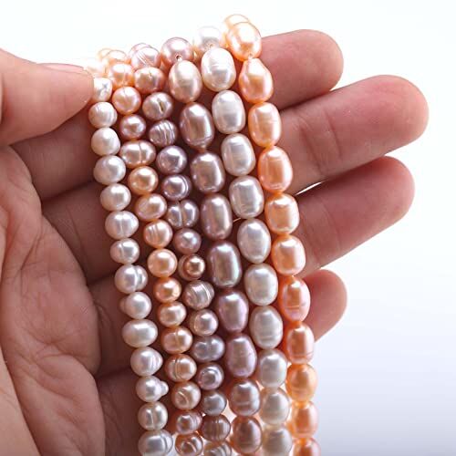 YIEUR Perle d'Acqua Dolce Naturale Coltivato Irregolare Perline Perline Perla Per Gioielli Collane Bracciali (Viola(5-6mm))
