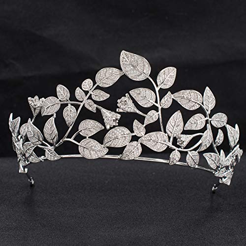 SEPBRIDALS Zircone cubico nozze foglie da sposa Tiara corona donne accessori per capelli gioielli