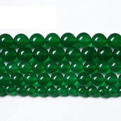 VIOLK Perline di pietra larvikite nera naturale Perline larvikite rotonde per creazione di gioielli Bracciale fai da te 4 6 8 10 12MM 15 "filo all'ingrosso-giada verde-6mm da 59 a 63 pezzi