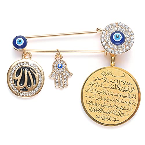 Mishang , spilla in metallo con ciondolo a forma di mano di Fatima, Islam musulmano, Allah