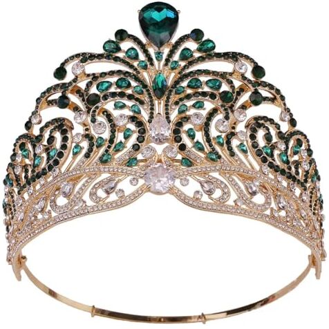 Generic Corona con strass di cristallo per donne ragazze matrimonio sposa sposa zircone tiara corona accessori per capelli GN oro