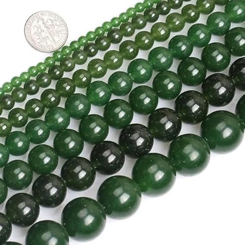 VIOLK Pietra naturale verde giada di Taiwan perla rotonda per creazione di gioielli filo da 15 pollici braccialetto fai da te collana gioielli perline sfuse 6mm 8mm-giada di Taiwan-4mm (95 pezzi per strin
