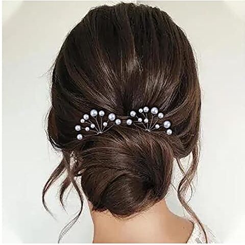 Inilbran Vintage Perla Forcine Strass Perla Nozze Fermaglio Per Capelli D'oro Perla Capelli Pin Barrette Perla Sposa Parrucchino Decorativo Per Capelli Per Le Donne E Ragazze Accessori Per Capelli