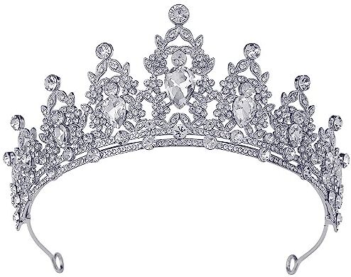 INOGIH Corona di nozze di cristallo Tiara di strass Fascia per Principessa Accessori Regina Prom compleanno per capelli da sposa per donne Gioielli