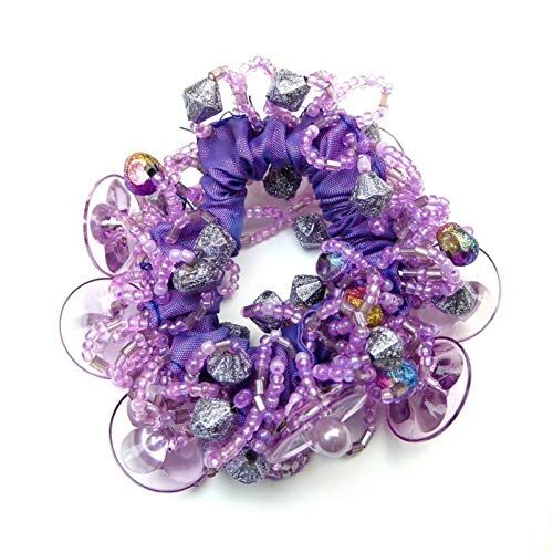 Creative Elastico per capelli o bracciale con perle viola
