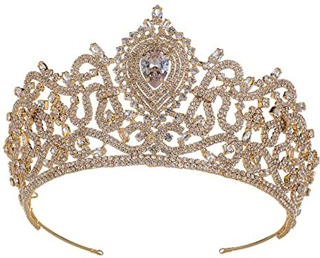 ARTSIM Fascia for capelli Corona Vintage Tiara Donna Accessori for capelli da sposa Magnifica sposa Gioielli for capelli di lusso, Colore del metallo: 2) (Color : Nero, Size : 25mm)