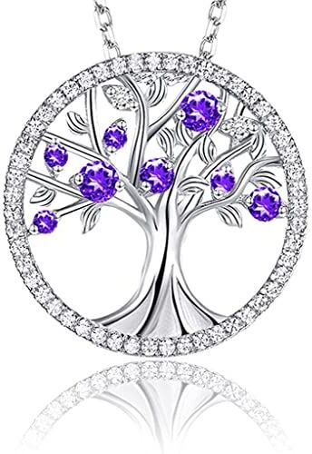 REQAG Collana Albero della Vita,1 Pezzi Collana da Donna Albero Della Vita Ciondolo Gioielli in Argento 925 con Cristalli Idee Regalo Donna Originale per Lei Mamma Moglie Fidanzata Compleanno Anniversario