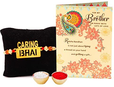 archies La più grande collezione Rakhi per Rakshabandhan   Rakhi per fratello   Rakhi per Bhaiya e Bhabhi   Cesto regalo combinato Rakhi per Bhai (B), (M113) CIVIL BRO RAKHI SET OF 1, Cotone, Senza