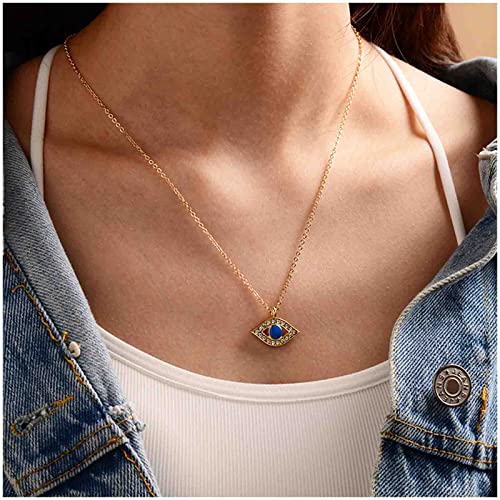 Cimenexe Bohemien Malocchio Ciondolo Collana Choker Oro Cristallo Occhio Collana Catena Personalizzata Occhio Blu Choker Collana Vintage Lunga Collana Catena Gioielli Per Le Donne E Le Ragazze Regali