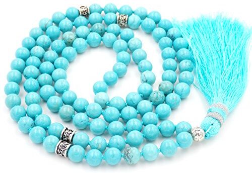 Generic 108 Mala Tibetano Collana per Donne Uomo, Mala Bracciale Buddista, Meditazione Mala, Green Turquoise Yoga Mala