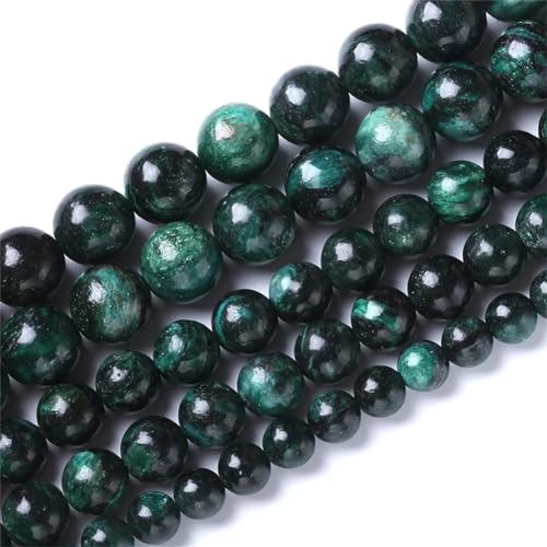 Niiyyjj Perline rotonde in vera pietra naturale di smeraldo GN, perline distanziali sfuse per la creazione di gioielli fai da te, bracciali, collane, 10 mm, da 36 a 38 pezzi