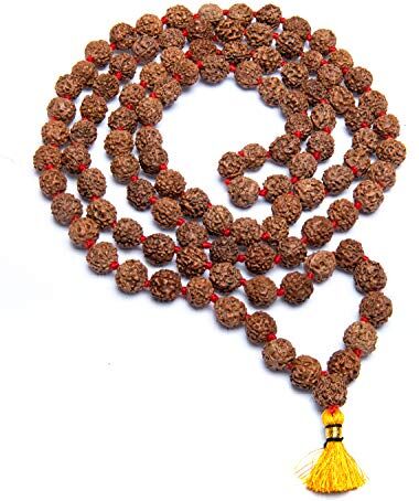 Wonder Care Certificato Rudraksha Mala 108 Perline Japa Mala Collana Rudraksha Perline   Perline di preghiera   5 Mala di meditazione Mukhi_14MM Rudraksha Mala