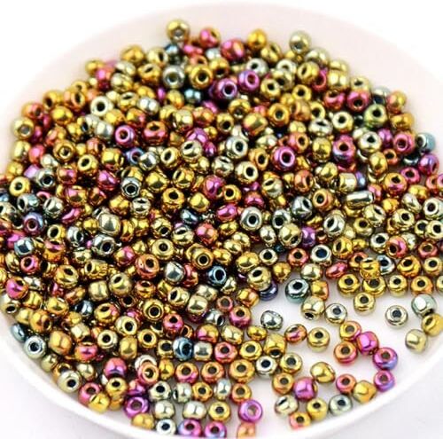 Lationday Dimensioni 1,5 mm 2 mm 3 mm 4 mm Bronzo Colore Millet Perline fai da te Collana Stringa Fatti a Mano Perline Sparse Perline di Vetro Perline Piccole Perline di