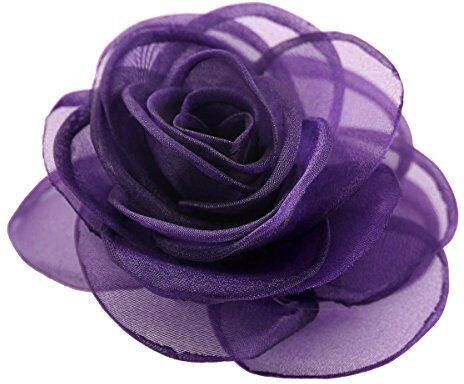 Mecool Donna Bella capelli clip del fiore Rosa Spille Purpurrot