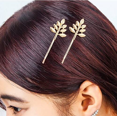 Aneneiceera Boho Foglia Capelli Clip Vintage Foglia D'oro Capelli Pin Retrò Capelli Barrette Sposa Capelli Bobby Pins Indossare Capelli Morsetti Accessori Per Le Donne E Le Ragazze 2pcs (foglia A)